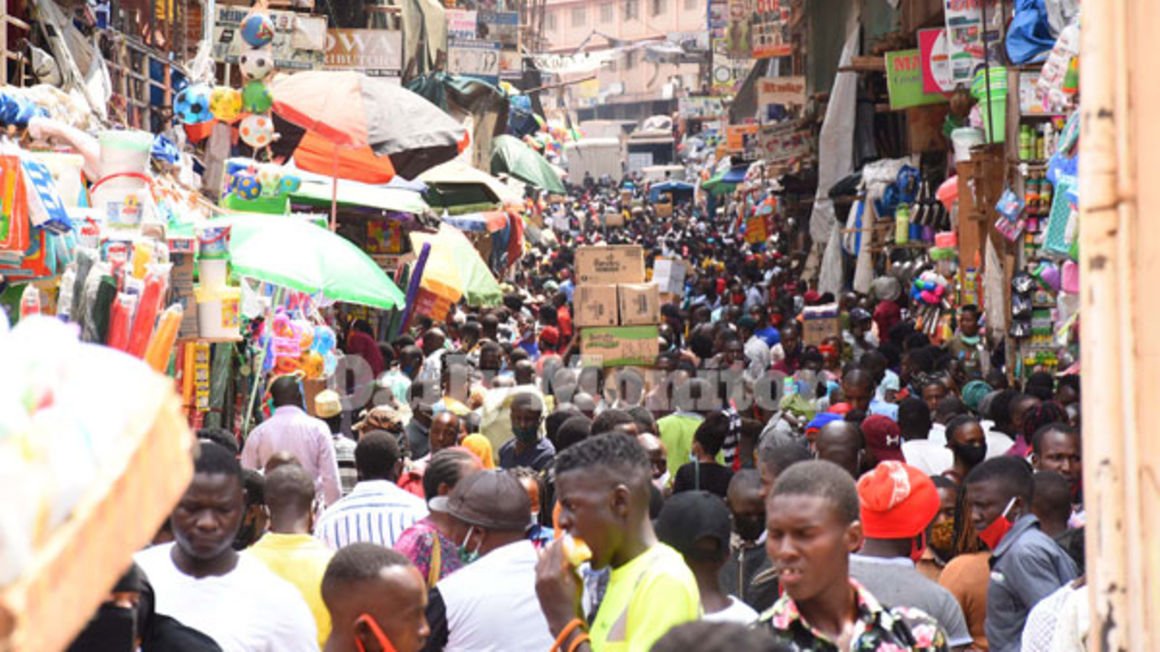 Traders in Kikuubo trading hub in downtown Kampala on July 8,2020. Central region, which comprises both Kampala and Wakiso, accounts for 66 per cent of the total Covid-19 cases registered in Uganda. 