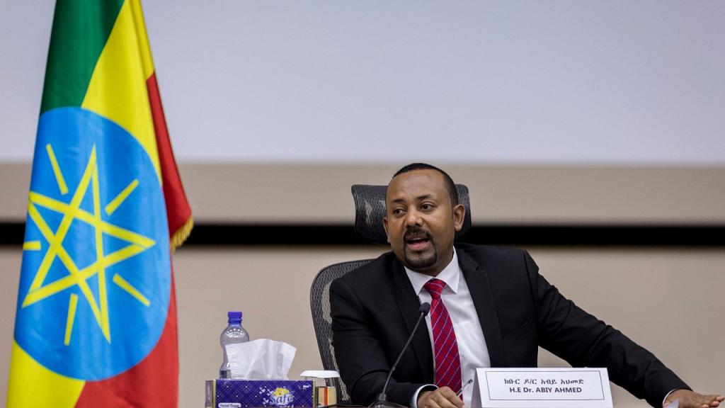 File- In this file photo dated Monday, Nov. 30, 2020, Ethiopia's Prime Minister Abiy Ahmed responds to questions from members of parliament at the prime minister's office