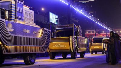 Royal mummies are transported in a gala parade to their new resting place in Cairo