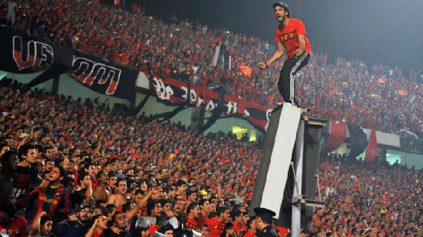 Egyptian football fans at the stadium