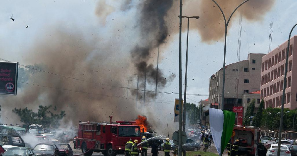 A scene of the fire outbreak incident