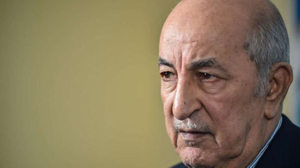 Algerian presidential candidate Abdelmadjid Tebboune, at the headquarters of al-Hiwar newspaper in th