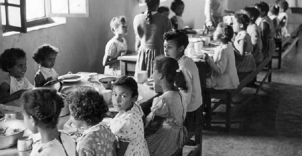 An archive photo showing children at Save, an institution where stolen mixed-race children were kept