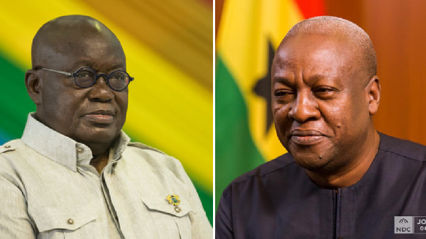 Combination foto of Akufo-Addo (l) and Mahama