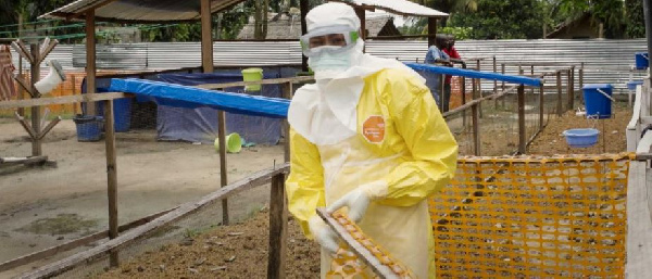 Doctor Dadin Bonkole works at the Ingende Hospital's Ebola Red Zone