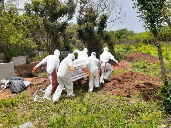 File photo of the burial of a coronavirus victim