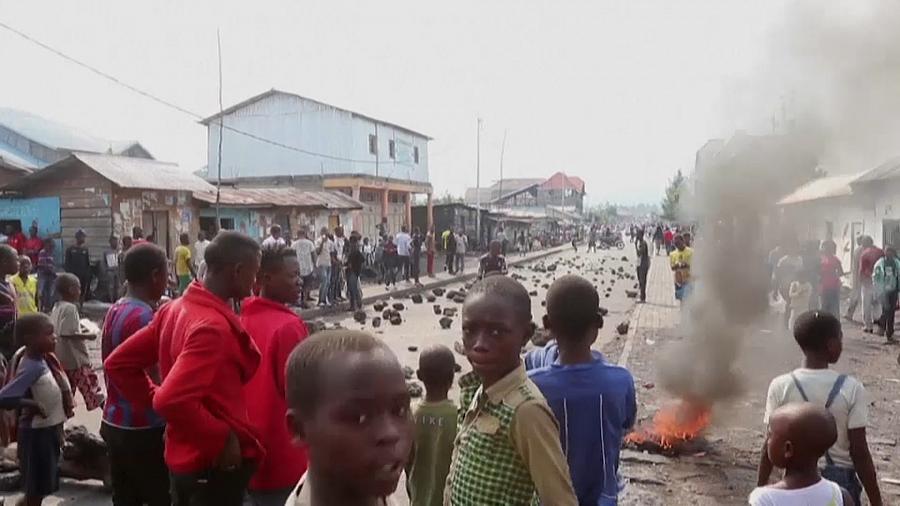 Police in Goma, in the eastern Democratic Republic of Congo, fire tear gas and arrest demonstrators calling for the departure of the UN's MONUSCO peacekeeping mission  