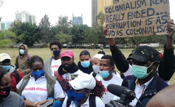 The activists were led by Haki Africa’s Hussein Khalid and rights crusader Wanjeri Nderi