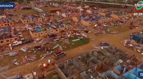 The blast destroyed buildings and houses in surrounding districts.