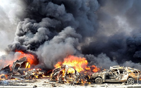The blast occurred when they were returning from the installation ceremony