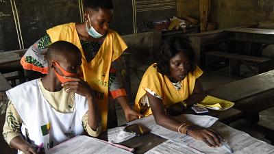 Vote are counted as the Beninese await the results of an election that should see President Patrice Talon comfortably re-elected