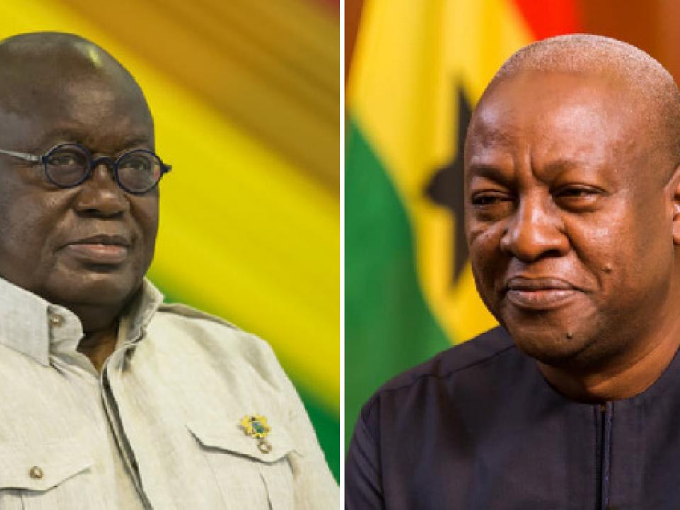 Combination foto of Akufo-Addo (l) and Mahama