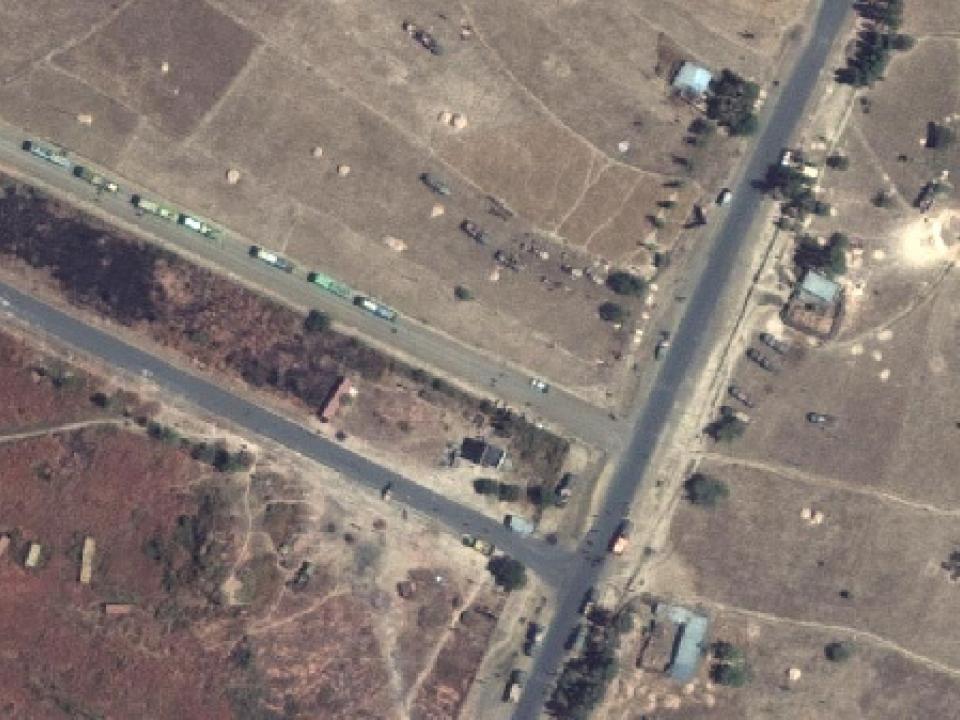 Military presence near Aksum Airport in Aksum, Ethiopia