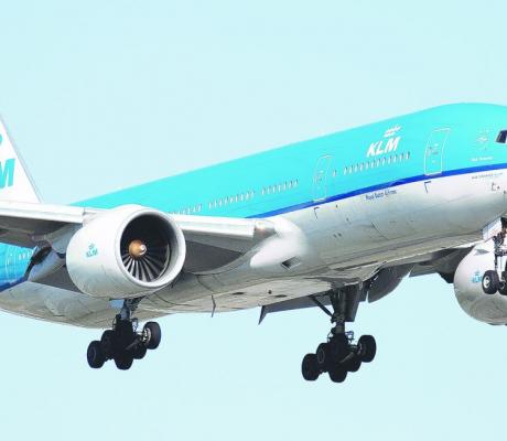 A KLM Dutch Airlines aircraft in flight. KLM is one of the airlines that have increased frequency of their flights to the Kilimanjaro International Airport even as tourism is steadily recovering from the viral Covid-19 pandemic.