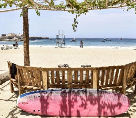 A general view of a beach in Tarrafal, Cape Verde, on April 14, 2021