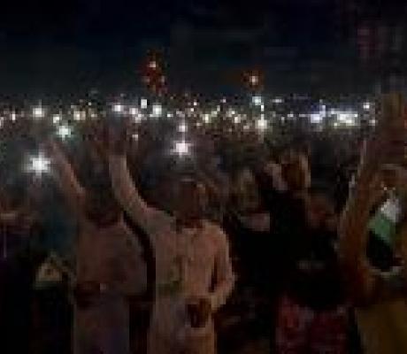 Candle light procession by the protestors (#EndSARS vigil in Lagos, Nigeria. - Copyright © afric