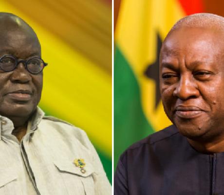 Combination foto of Akufo-Addo (l) and Mahama