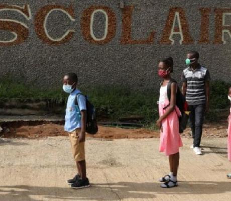 File photo of school kids observing COVID protocols