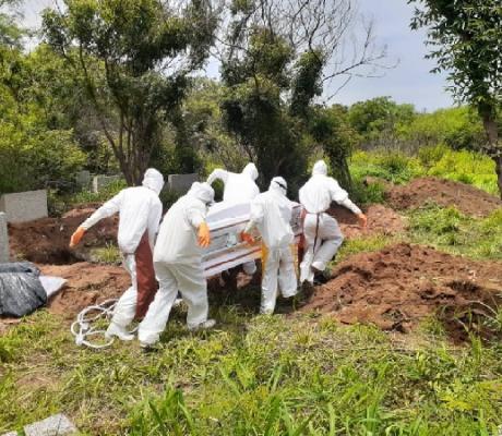 File photo of the burial of a coronavirus victim