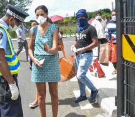 Mauritians shop for essentials on allocated days