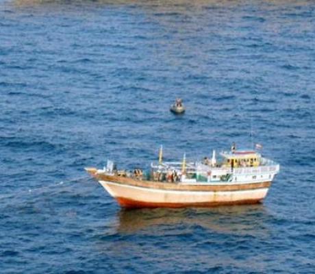 Migrants on a boat off the Libyan coast (file image)
