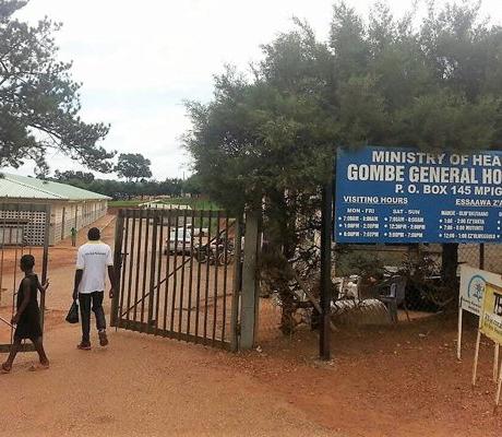 People pictured at the main extrance of Gombe General Hospital