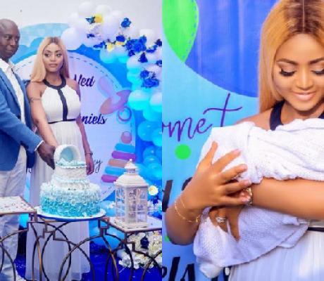 Regina Daniels and billionaire husband, Ned Nwoko, hold naming ceremony for their son