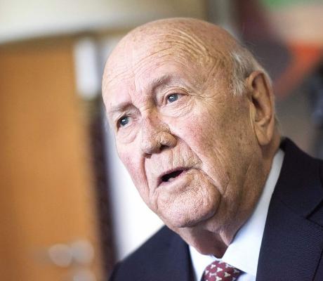 South Africa’s last apartheid president, F.W. de Klerk