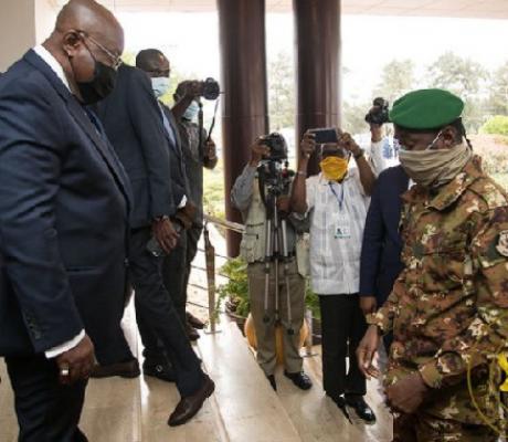 The military junta in Mali led by Colonel Assimi Goita and President Akufo-Addo at the ECOWAS sumit