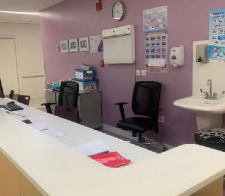 The offices and cubicles that used to be occupied by nurses to receive patients were quiet and empty