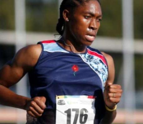 Double Olympics 800 metres champion Caster Semenya on her way to winning the South African championships 5,000m title in Pretoria.